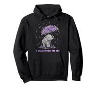 Purple Ribbon Elephant Demencia Concientización Apoyo Sudadera con Capucha