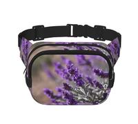 Purple Sage03 - Riñonera cuadrada de doble capa, mini ajustable, para ejercicio, correr, viajes, senderismo, Negro -, Talla única