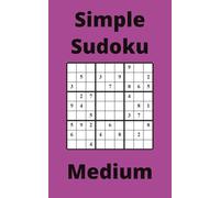 Purple Simple Sudoku Book, 9x9 Puzzles, 300 Pages, 5x8, Medium