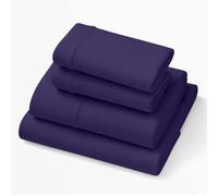 Purple SoftStretch Sheets, Queen Size, Rayon Blend, Moisture-Wicking, Deep Purple, Fits All Mattresses, Stretch for Adaptive Support