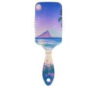Purple Summer Beach in Hawaii - Cepillos antiestáticos para masaje de cuero cabelludo masculino para cabello fino con mango ergonómico para peinar