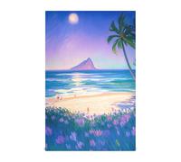 Purple Summer Beach in Hawaii - Juego de 6 toallas de mano decorativas para el hogar, toallas de cocina de rizo, color café, 28 x 18 pulgadas