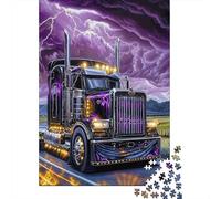 Purple Truck Lightning Rompecabezas para Adultos Semi Purple 1000 Piezas de Papel Reciclado para Adultos Difícil y Desafiante 70x50cm/1000pcs