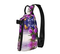 Purple Tulip Purple Tulip Diagonalmente Sling Bag, Crossbody Sling Backpack Shoulder Chest Bag para Mujeres Hombres, Travel Hiking Daypack