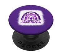 Purple Up For Military Kids - Mes Niño Militar Arco Iris PopSockets PopGrip Adhesivo
