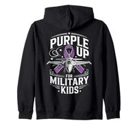 Purple Up For Military Kids Military Child Air Fighter Jet Sudadera con Capucha