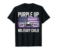 Purple Up For Military Kids Month Jet Fighter Military Air Camiseta