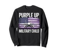 Purple Up For Military Kids Month Jet Fighter Military Air Sudadera