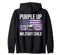 Purple Up For Military Kids Month Jet Fighter Military Air Sudadera con Capucha
