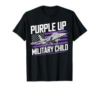 Purple Up For Military Kids Month Military Fighter Air Jet Camiseta