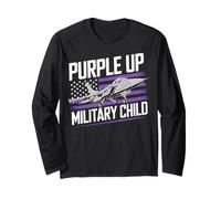 Purple Up For Military Kids Month Military Fighter Air Jet Manga Larga