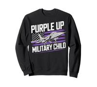 Purple Up For Military Kids Month Military Fighter Air Jet Sudadera