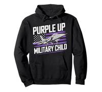 Purple Up For Military Kids Month Military Fighter Air Jet Sudadera con Capucha