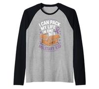 Purple Up Military Kids Brave Proud Resilient Military Child Camiseta Manga Raglan