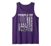 Purple Up Military Kids Fighter Jet Mes del Niño Militar Camiseta sin Mangas