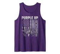 Purple Up Military Kids Fighter Jet Mes del Niño Militar Camiseta sin Mangas