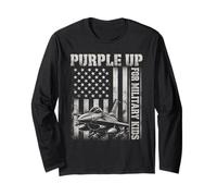 Purple Up Military Kids Fighter Jet Mes del Niño Militar Manga Larga