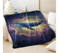 Purple Whale Spirit Dreamy Ocean - Manta de franela con estampado de océano, manta súper suave para sofá y cama, decoración del hogar para adultos y niños (03,200 x 200 cm)