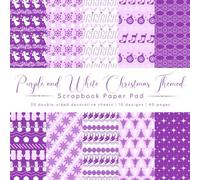 Purple & White Christmas Themed Scrapbook Paper Pad - 20 Double-Sided Decorative Sheets for Holiday Related DIY Crafts: Great for Card Making & Other ... Inspired Scrapbooking Projects (Xmas Vision)