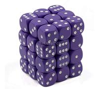 Purple with White Spots opacos 12 mm 6 Sided Dice 36 in Box by Chessex