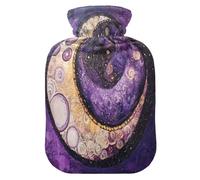 Purple Yin and Yang (1) - Bolsa de agua caliente con funda de forro polar suave, bolsa de agua caliente para aliviar el dolor de cuello y hombros, terapias frías y calientes, talla S