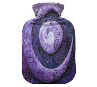 Purple Yin and Yang - Bolsa de agua caliente con funda de forro polar suave, bolsa de agua caliente para aliviar el dolor de cuello y hombros, terapias frías y calientes, talla L