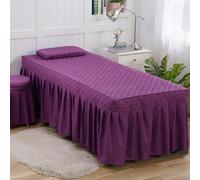 Purple1,80x190cm/31.4x74.8in,Lámina De Masaje,Cubierta De Cama De Masaje Con Orificio Para La Cara De Algodón Lavable Mesa De Masaje Falda De La Cama Envolvente Para La Cama