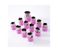 PURPLE12PCS Utensilios de cocina portátiles de acero inoxidable para cortar frutas con mango de plástico Estrella