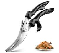 PURPLEBIRD Tijeras para Aves, Tijeras de Cocina Profesionales de Acero Inoxidable, con Cierre de Seguridad & Mango Antideslizante, Borde Dentado, Tijera en para Pollos para Carne, Verduras y Huesos