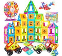 Purpledi 120 Piezas Bloques de Construcción Magnéticos, Construcciones Magnéticas Juguetes Niños Niñas 3 4 5 6 7 Años, Juegos Educativos Viaje Juego de Imanes magneticas para Montessori Regalos