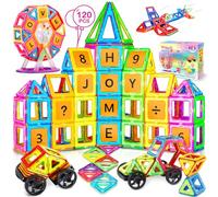 Purpledi 120 piezas bloques de construcción magnéticos juegos de imanes de construcción magnéticos, juguetes para niños, juegos de construcción educativos, regalo de cumpleaños para 4 5 6 7 8 9 años