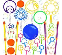 Purpledi 29 Piezas Kit de Varita de Burbujas, Gigante Varita de Burbujas, Juego de Pompas de Jabón para Niños, Maquina de Burbujas para Juegos al Aire Libre en Interiores y Fiestas de Cumpleaños