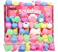 Purpledi 50Pcs Squeeze Toys Squishy Juguetes , Mini Squishy Kawaii Squishys Lindos Juguete para Niños Fiesta de Favores Goodie Bag Stuffers ,Navidad, Cumpleaños, Regalo para Aliviar el Estrés