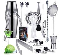 Purpledi Coctelera para Cócteles, 23 PiezasJuego de coctelera, 750ml Profesional para Cocteles de Acero Inoxidable, Set Cocteleria Kit de Camarero para Hogar, Bar, Fiesta, Elección (A)