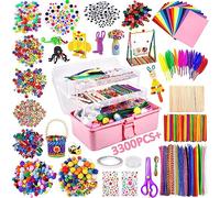 Purpledi DIY Creativo Kit Manualidades Material 3300+PCS, DIY Art Supplies Creativo Regalo Labores, Juguetes Educativos para Niño Niña