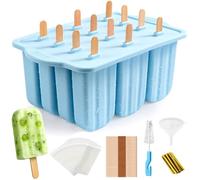 Purpledi Moldes para Helados de Silicona, Molde para Helados y Polos, Set de Moldes para Polos DIY para Niños,Moldes Reutilizables para Polos(B)