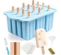 Purpledi Moldes para Helados de Silicona, Molde para Helados y Polos, Set de Moldes para Polos DIY sin BPA para Niños, Moldes Reutilizables para Polos