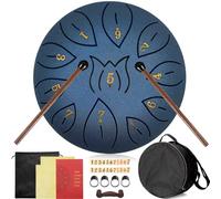 Purpledi Tambor de Lengüeta de Acero de 6 Pulgadas y 11 Tonos, Instrumento de Percusión Handpan Drum Handpan, con Bastones y Bolsa de Viaje para Yoga,Meditación,Alivia el Estrés