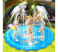 Purpledi Tapete de Juegos de Agua 170CM Almohadilla de Aspersor de Juego, Splash Pad Ronda, Piscina Tapete Acuático, Verano Juguete Acuático para Niños,Almohadilla de Rociadores