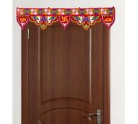 Purpledip Bandhanwar de algodón Bandharwal Toran 'Monsoon Melee': Tapiz para colgar en la puerta, decoración étnica india (12446D)
