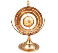 Purpledip Brass Armillary Globe with Zodiac Signs: Vintage Memorabilia (11492)