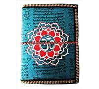 Purpledip Handmade Paper Journal 'Om Mandala': Vintage Diary Notebook With Thread Closure (11490)