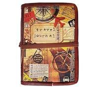Purpledip Paper Vintage Travel Journal (Pocket Diary) 'Now or Never' Encased In Digital Leather Lined Hard Cover with Unique String Closure (Brown)