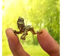 Purpledip Raro ídolo de latón en miniatura Laddu Gopal Baby Krishna: estatua coleccionable con mano de obra detallada muy fina (12698V)