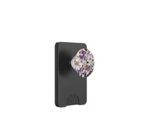 PurpleFlower Vibrant Stained Glass Purple Floral Pattern PopSockets PopWallet para MagSafe