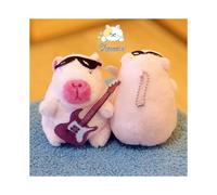 (PurpleGuitar) Llavero de peluche de capibara juguetón con burbujas, lindo animal de peluche para bolso