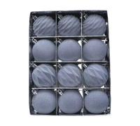 PURPLELILY 12 adornos de bolas de Navidad texturizadas y vibrantes, surtido de colores que mejoran los temas de exhibición navideña, bola decorativa