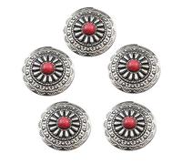 PURPLELILY 5 botones de imitación de turquesas de 25 mm, redondos, de piel, decorativos para bolso