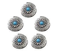 PURPLELILY 5 botones de imitación de turquesas de 25 mm, redondos, de piel, decorativos para bolso