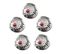 PURPLELILY 5 botones de imitación de turquesas de 25 mm, redondos, de piel, decorativos para bolso